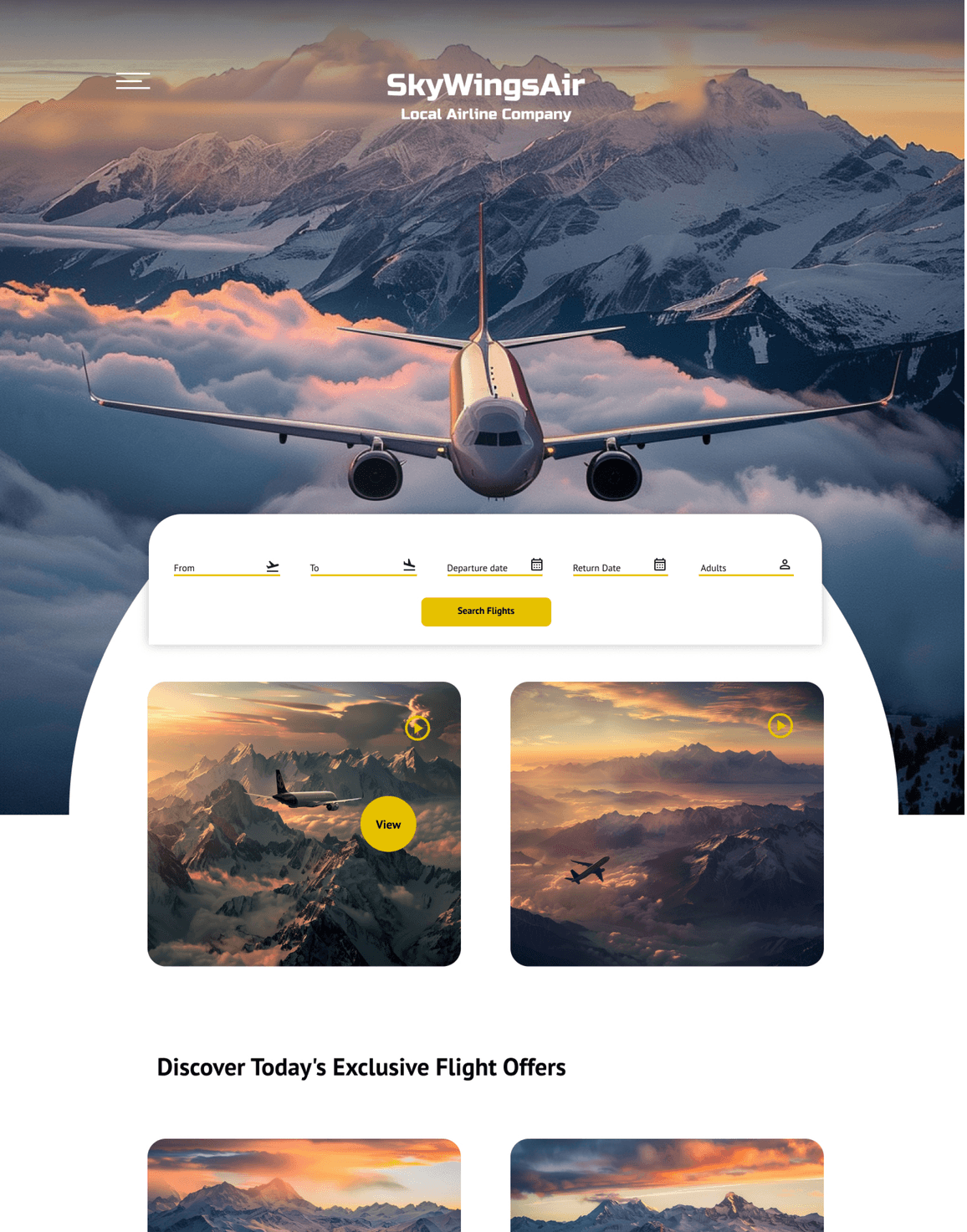 Airline Company Website Design after