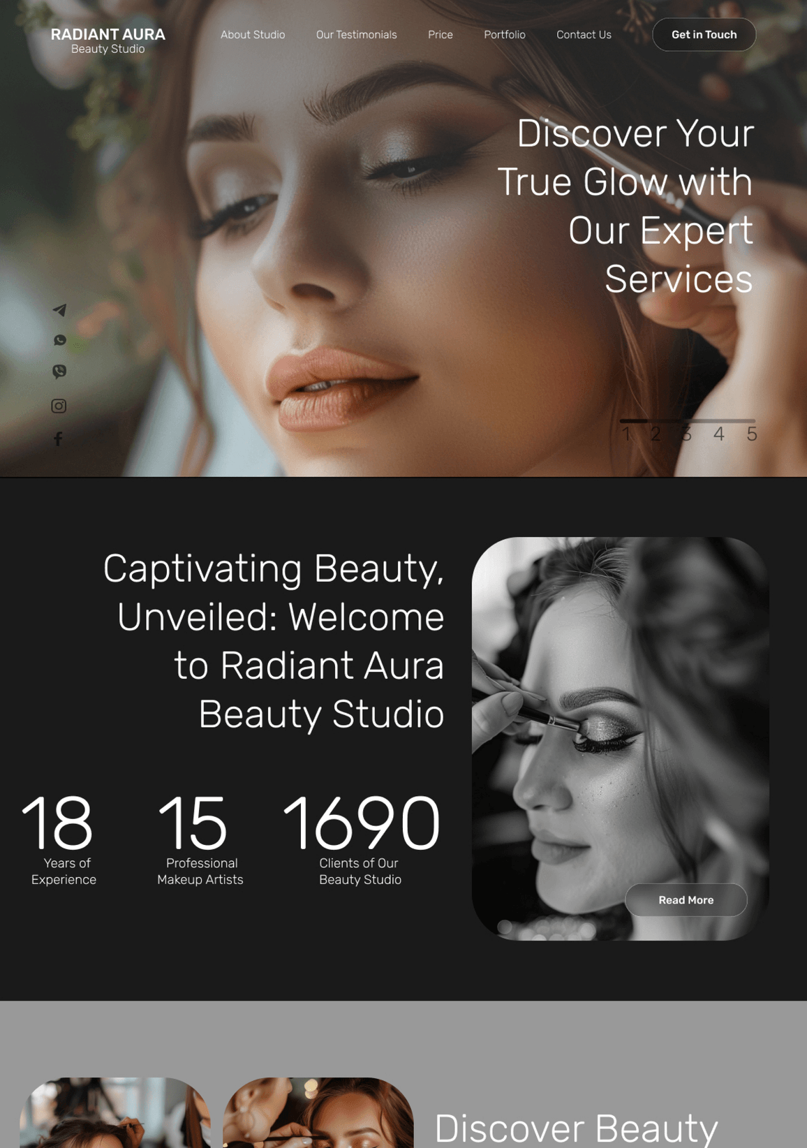 Hair and Makeup Artist Website Design after