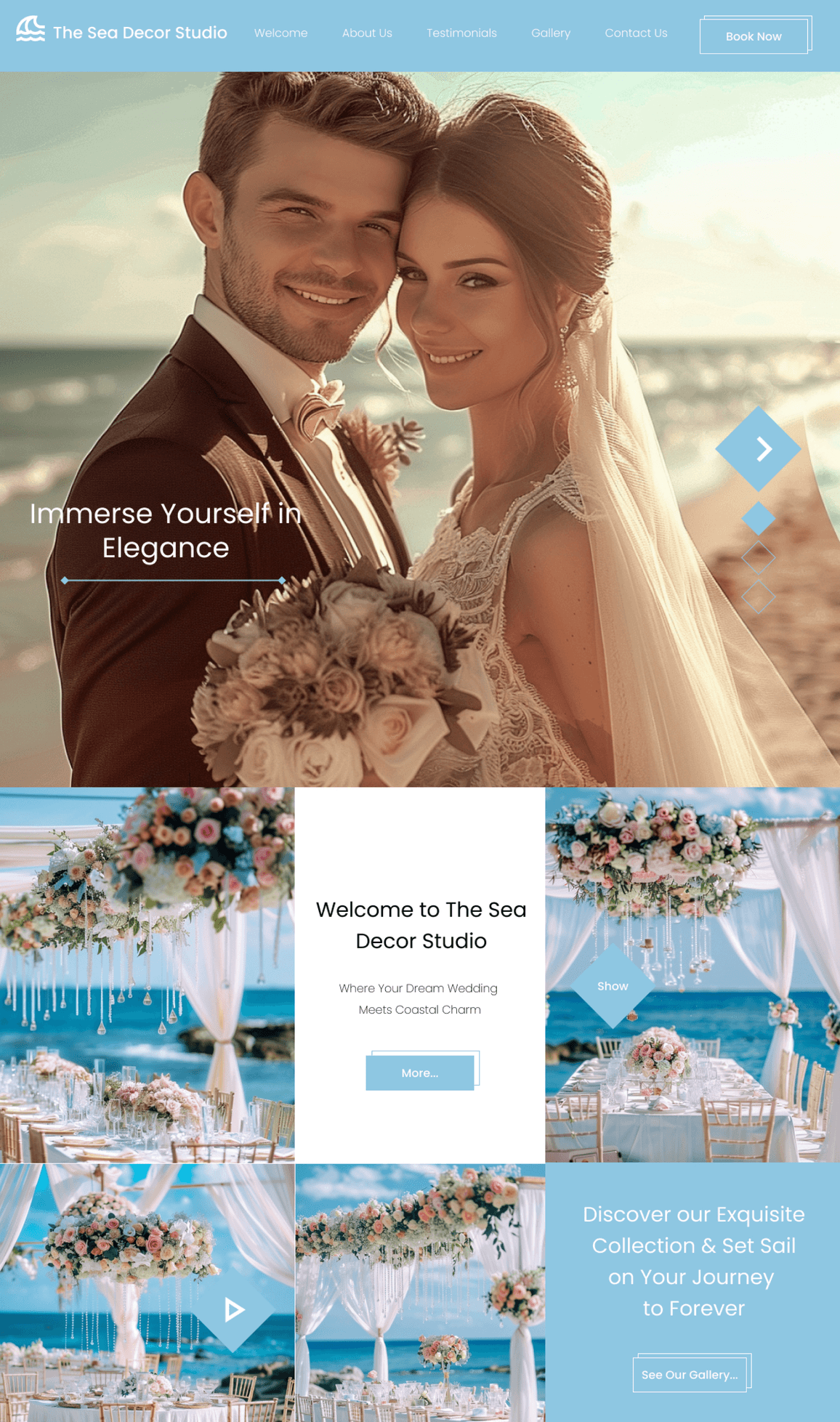 Wedding Decorations Website Design after