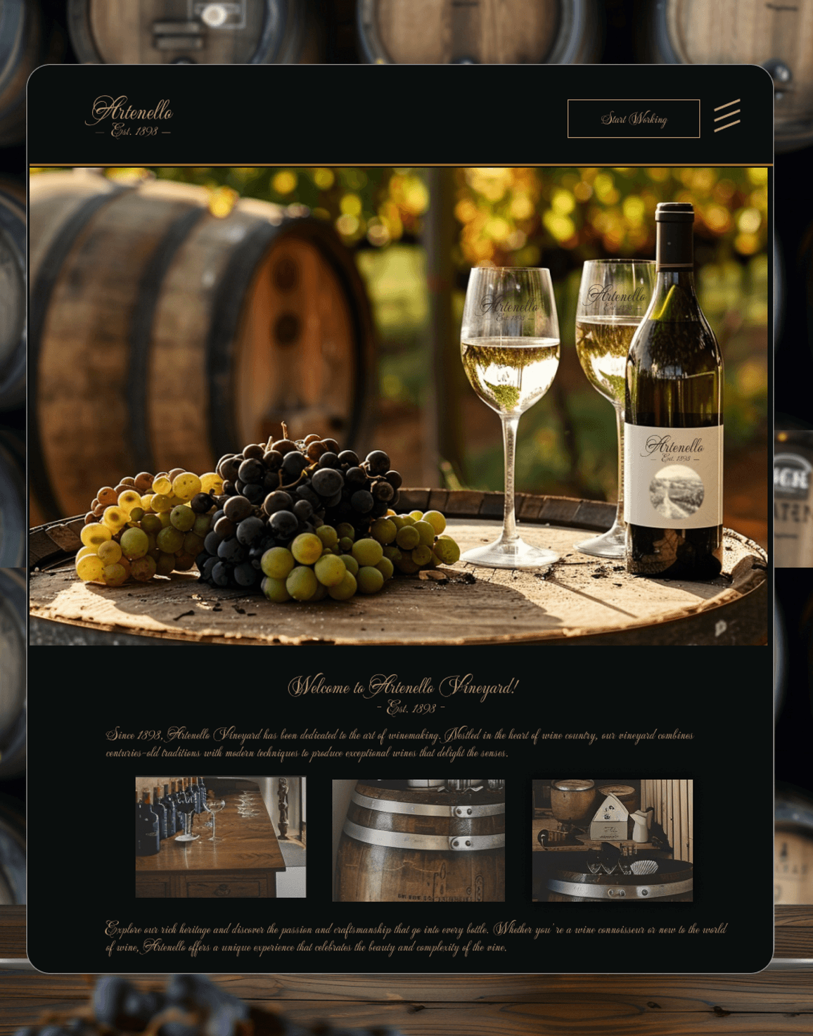 Wine & Winery Website Design after